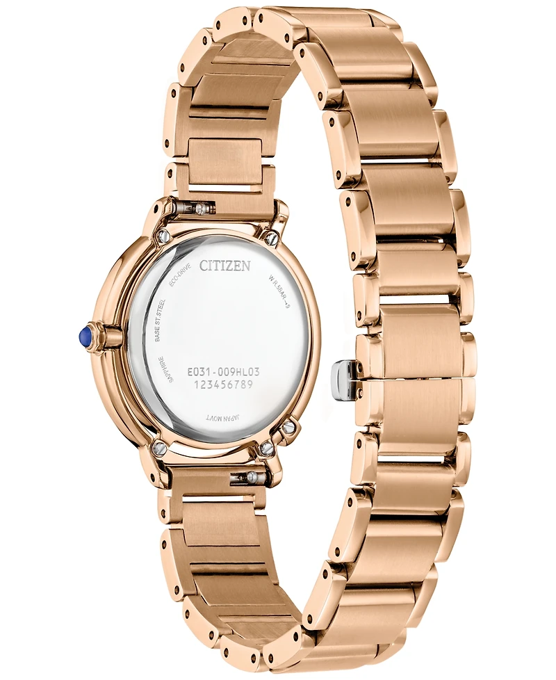 Citizen Eco-Drive Women's L Arcly Diamond Accent Rose Gold-Tone Stainless Steel Bracelet Watch 31mm