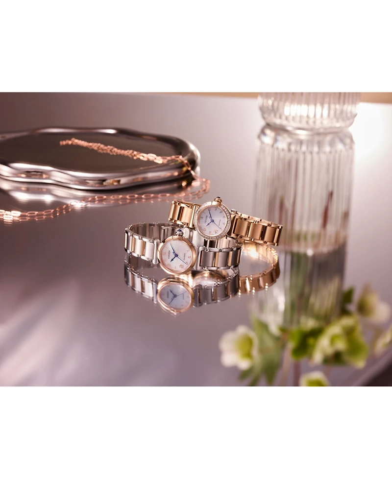 Citizen Eco-Drive Women's Diamond (1/6 ct. t.w.) Rose Gold-Tone Stainless Steel Bracelet Watch 26mm