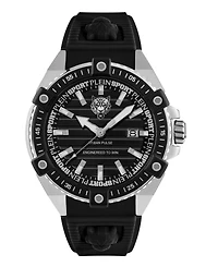 Plein Sport Men's Urban Pulse 3 Hand Date Quartz Black Silicone Strap 47mm