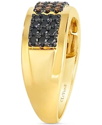 Le Vian Chocolatier Men's Chocolate Diamond & Blackberry Diamond Triple Cluster Ring (5/8 ct. t.w.) in 14k Gold