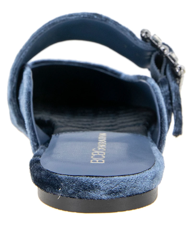BCBGeneration Women's Hope Square Toe Buckle Slide Flat Mules
