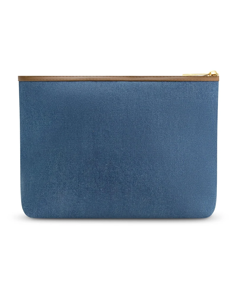 True Religion s Trapazoid zip cosmetic bag
