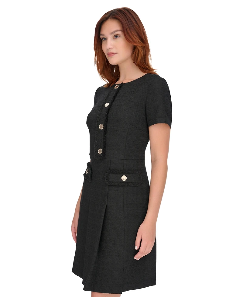Tommy Hilfiger Women's Round-Neck Fringe-Trim Dress
