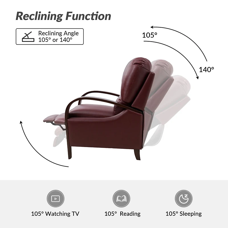 Alex Genuine Leather Manual Recliner