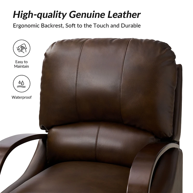 Alex Genuine Leather Manual Recliner