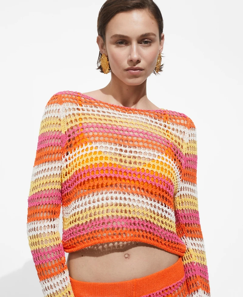 Mango Women's Combined Crochet Sweater
