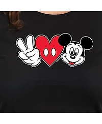Hybrid Apparel Trendy Peace love Mickey Plus Graphic T-shirt