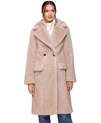 Avec Les Filles Women's Notched-Collar Faux-Fur Coat