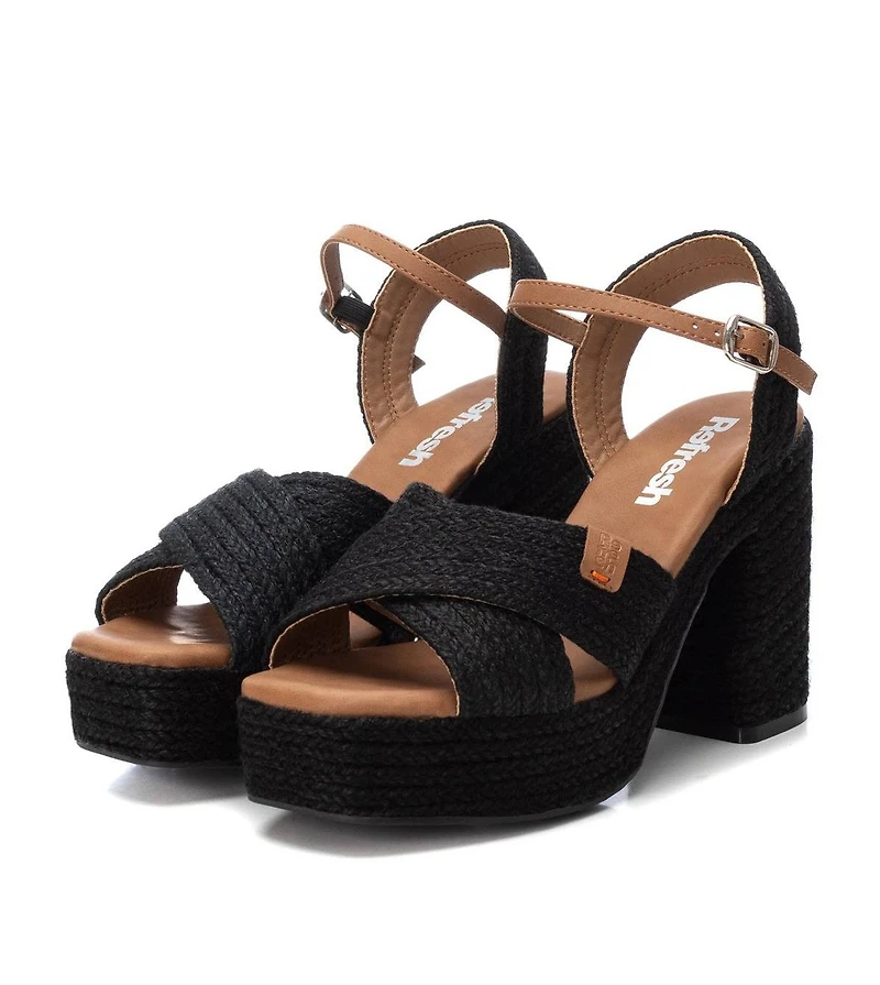 Women's Heeled Jute Platform Sandals By Xti