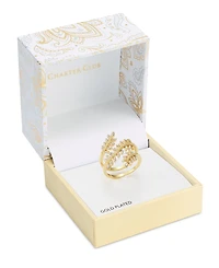 Charter Club Gold-Tone Pave Leaf Statement Ring, Created for Macy's