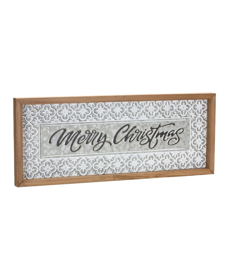 Slickblue Set of 2 Ornate Metal Merry Christmas Signs for Festive Decor