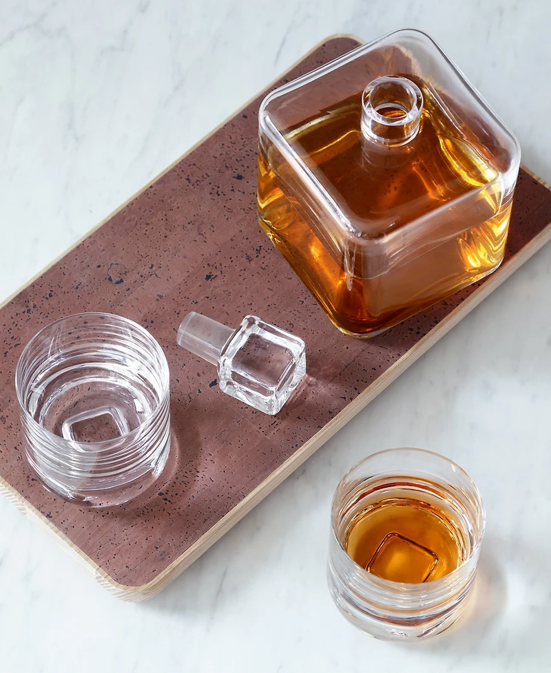 Lsa International Cask Whisky Connoisseur Set with Cork Tray, 34oz
