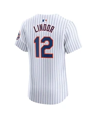 Nike Men's Francisco Lindor White New York Mets Home Elite Jersey