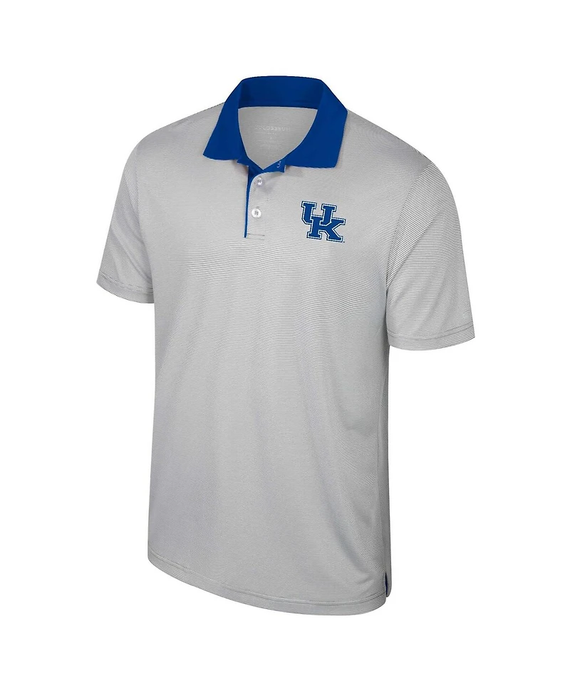 Colosseum Men's Gray Kentucky Wildcats Big Tall Tuck Striped Polo