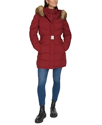 Tommy Hilfiger Women's Faux-Fur-Trim Hooded Puffer Coat, Created for Macy's