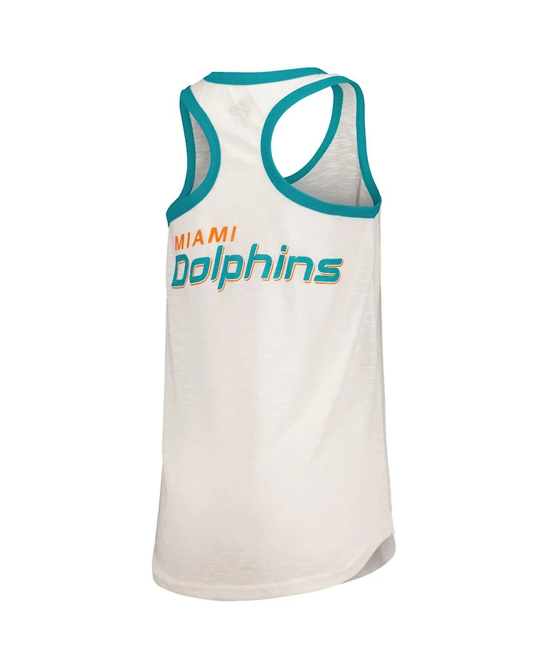 G-iii 4Her by Carl Banks Women's White Miami Dolphins Tater Racerback Tank Top
