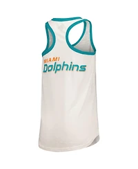 G-iii 4Her by Carl Banks Women's White Miami Dolphins Tater Racerback Tank Top