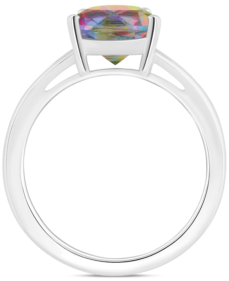 Mystic Topaz Pear Split Shank Solitaire Ring (3-5/8 ct. t.w.) Sterling Silver (Also Pink Topaz)