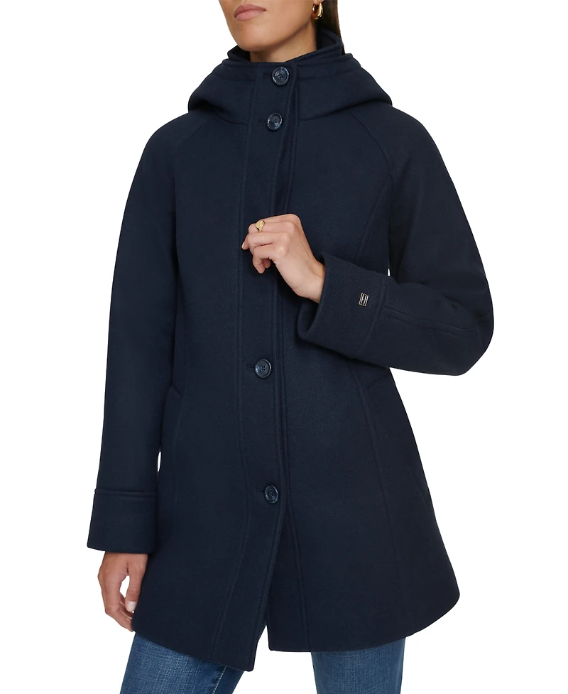 Tommy Hilfiger Women's Hooded Button-Front Coat, Created for Macy's