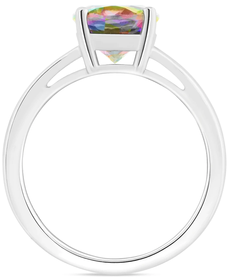 Mystic Topaz Oval Split Shank Solitaire Ring (3-5/8 ct. t.w.) Sterling Silver (Also Pink Topaz)