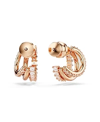 Swarovski Mixed Cuts, Mini, White, Rose Gold-Tone Plated Hyperbola Hoop Earrings