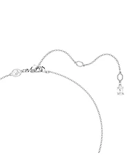 Swarovski Stilla Pendant, Octagon Cut, White, Rhodium Plated Necklace