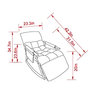 Simplie Fun Space-Saving, Adjustable Rocking Chair with Sturdy Iron Frame & Comfortable Cushions
