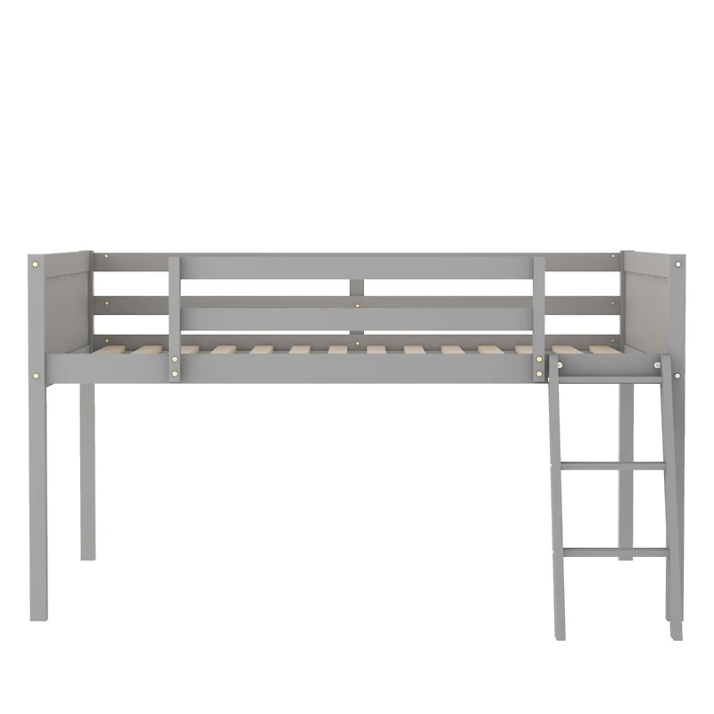 Streamdale Full Wood Low Loft Bed with Ladder