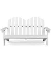 2 Person Fir Wood Adirondack Chair with High Backrest