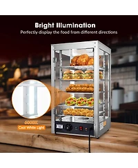 WeChef 600W 5-Shelf Commercial Food Warmer 15" Countertop Catering Pizza Display Case