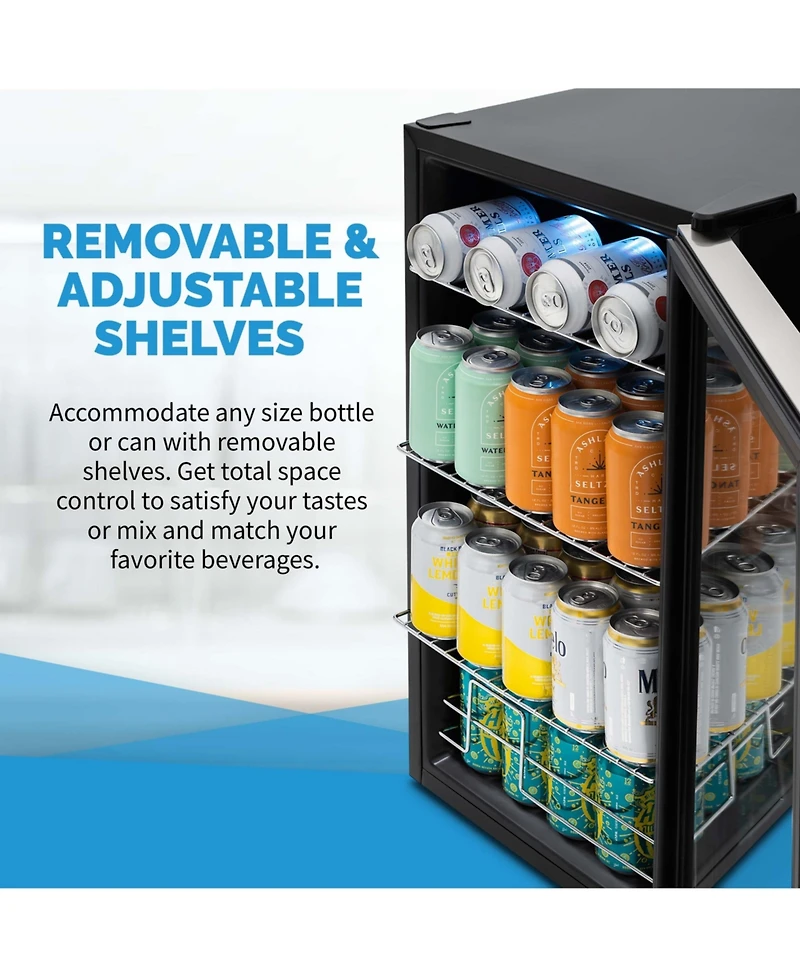 Newair 100 Can Beverage Fridge in Stainless Steel