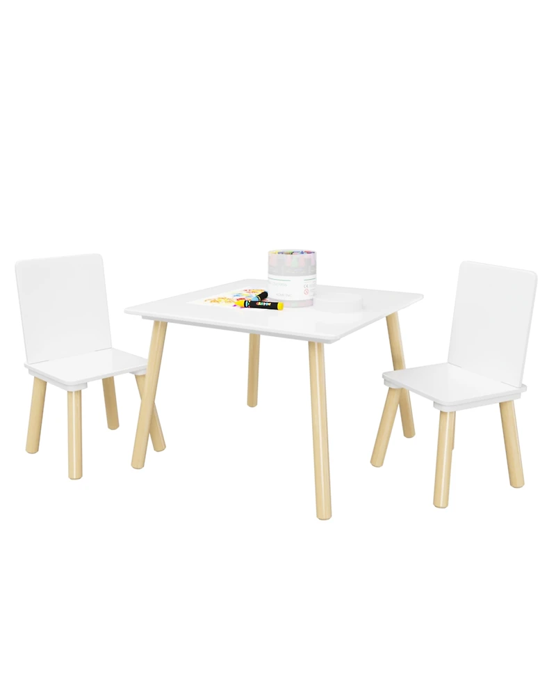 Streamdale Sturdy Kids Table and Chairs Set in White