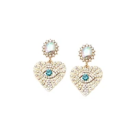 Sohi Women's Eye Heart Drop Earrings