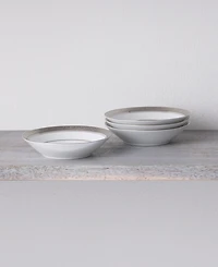 Noritake Crestwood Platinum Set of 4 Fruit Bowls, Service For 4