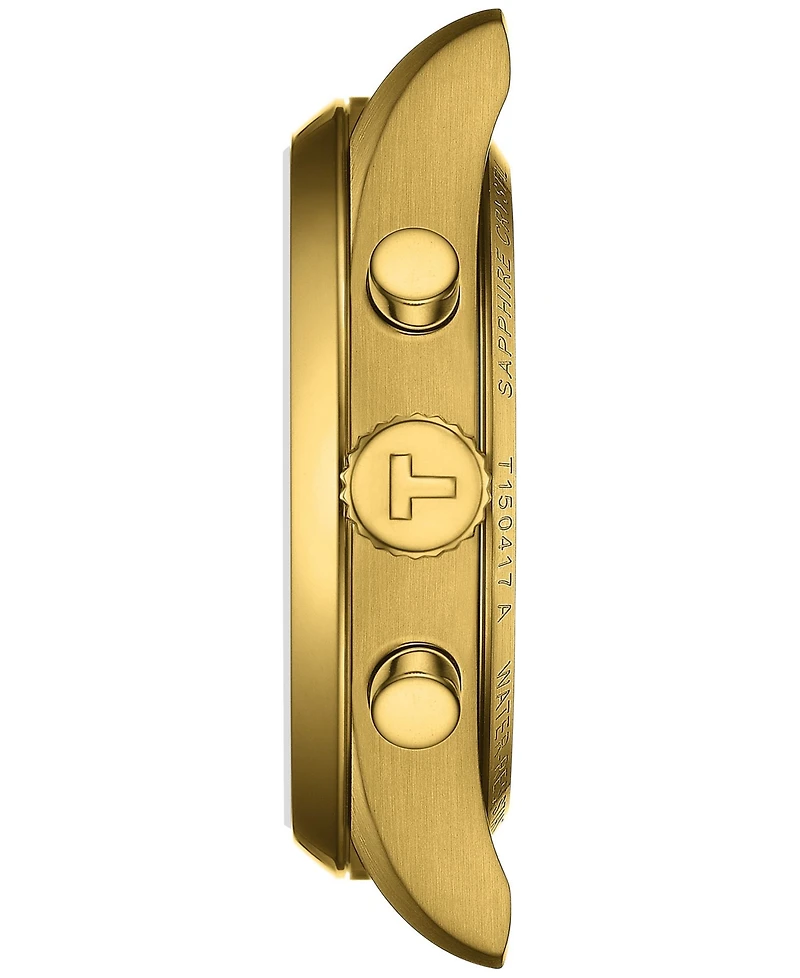 Tissot Men's Swiss Chronograph Pr 100 Gold-Tone Stainless Steel Bracelet Watch 40mm