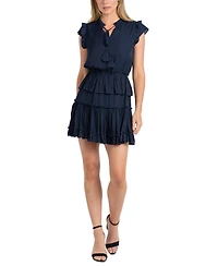 Sam Edelman Women's Ruffled Tie-Neck Tiered Dress
