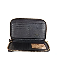 Lodis Leather Details Zip Wristlet Bag