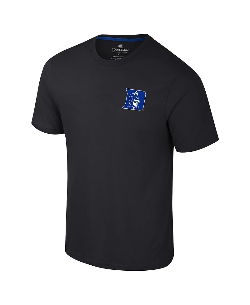 Colosseum Men's Duke Blue Devils Logo Lockup 2-Hit Active Blend T-Shirt