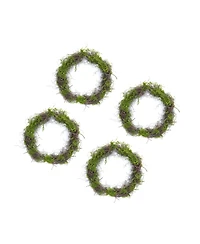 Moss Leaf Twig Wreath for Natural Home Decor (Set of 4)