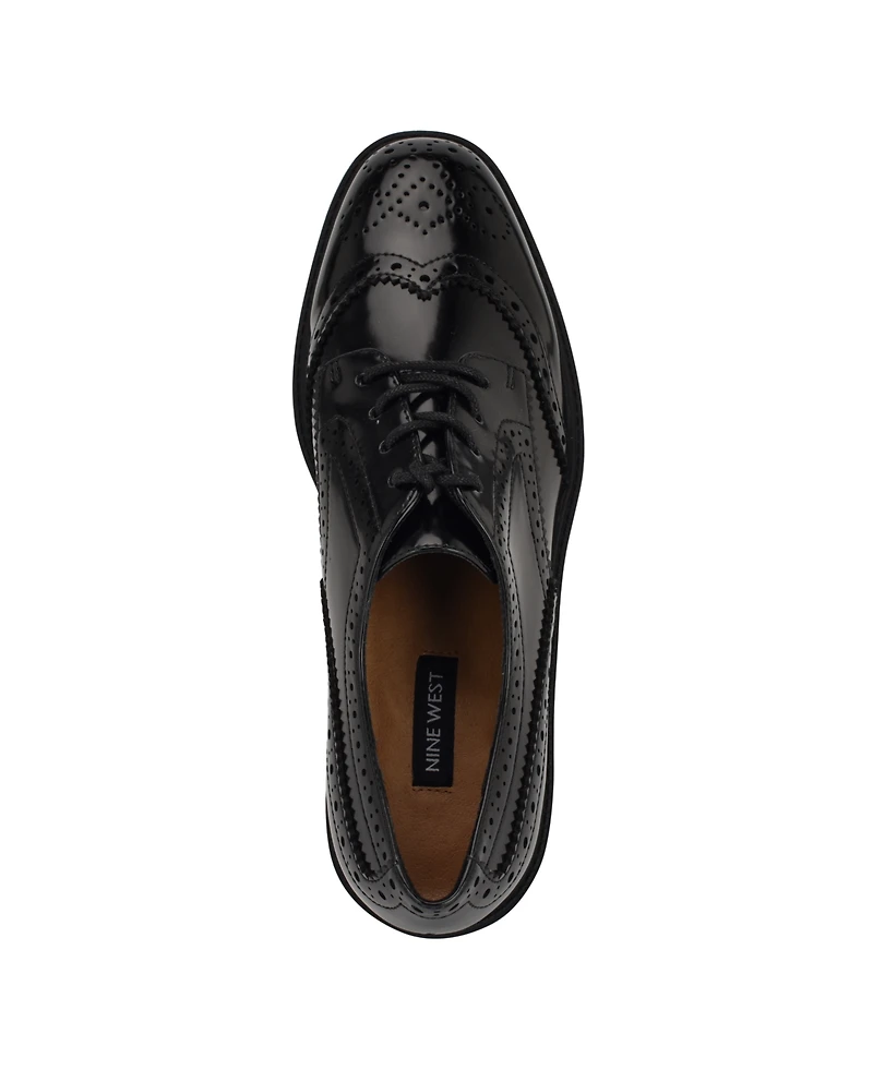 Nine West Women's Resttin Wingtip Platform Oxfords
