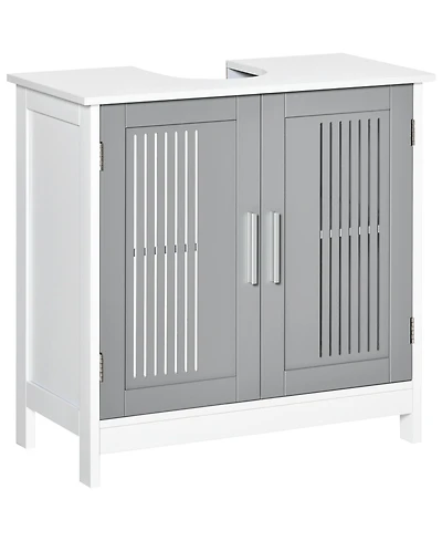 Kleankin Bathroom Under Sink Cabinet Vanity Unit w/ Adjustable Storage Shelves