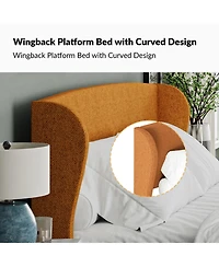 Hulala Home Gerald Modern Upholstered Wingback Platform Bed
