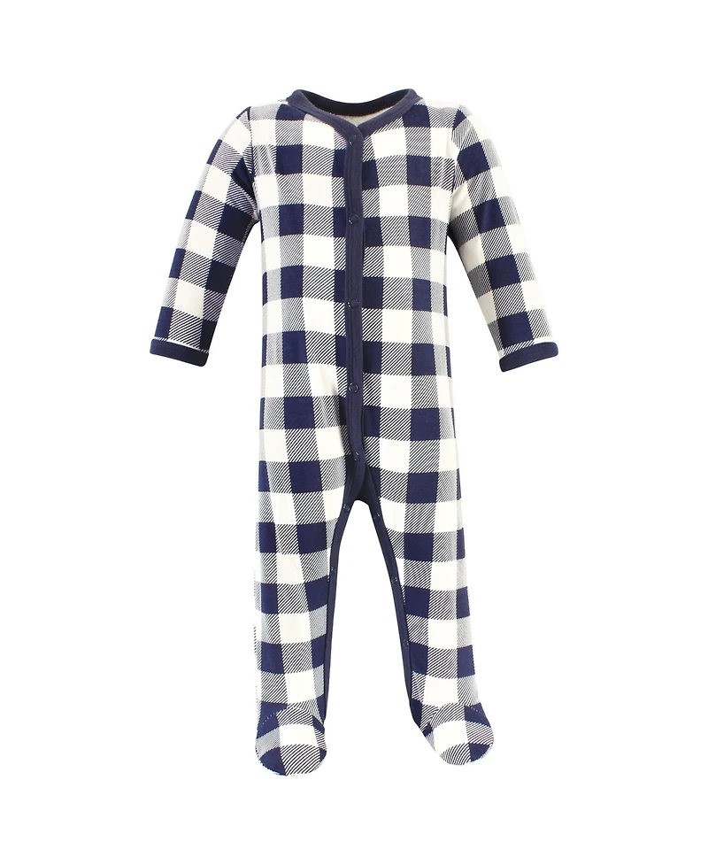 Hudson Baby Boys Cotton Essentials Set Sleep 'n Play Jumpsuit, Bodysuit, and Bandana Bib