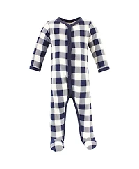 Hudson Baby Boys Cotton Essentials Set Sleep 'n Play Jumpsuit, Bodysuit, and Bandana Bib
