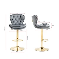 Streamdale Chrome Swivel Bar Stools with Adjustable Lift
