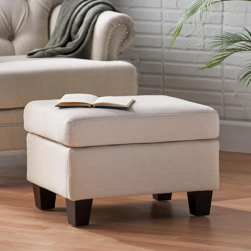 Streamdale Cozy and Chic Ottoman Upholstered Elegance, Birch Wood Charm