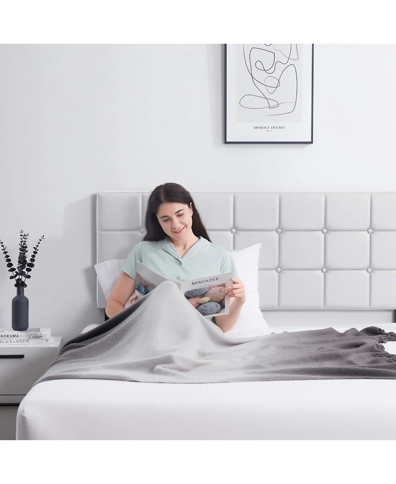 Clara Clark Button Tufted Upholstered Headboard