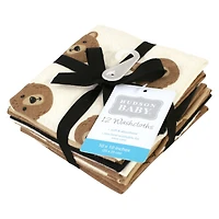 Hudson Baby Flannel Cotton Washcloths, Brown Bear 12 Pack, One