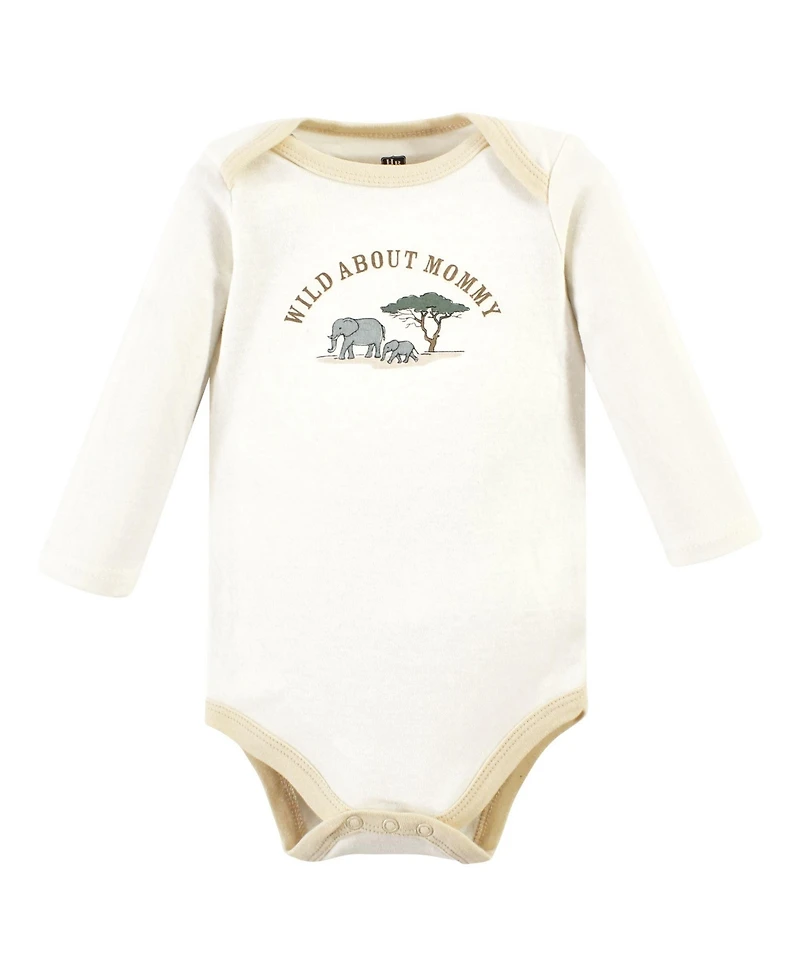 Hudson Baby Boys Unisex Soft Cotton Long-Sleeve Bodysuit 5Pk