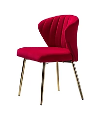 Modern Aruna Velvet Side Chair with Metal Legs